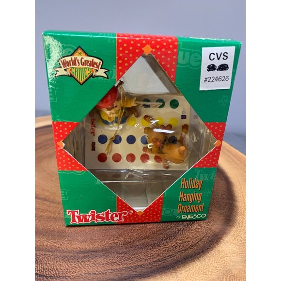 Twister Holiday Hanging Ornament Enesco Vintage 1997 Worlds Greatest Games Colle - Picture 7 of 8